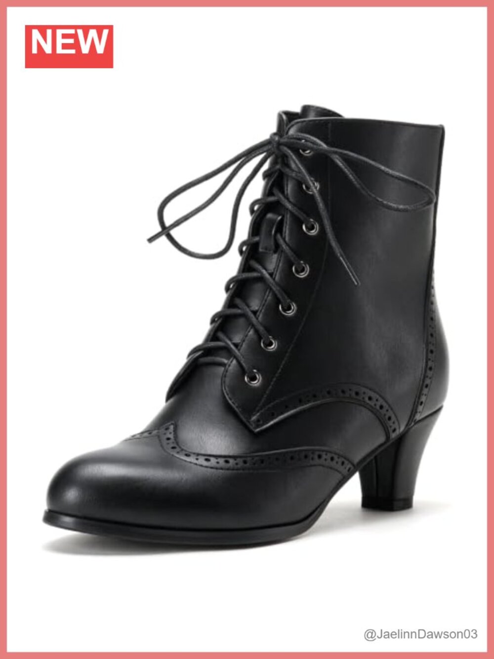 Victorian Lace Up Ankle Boots Faux Leather Side Zipper Cosplay